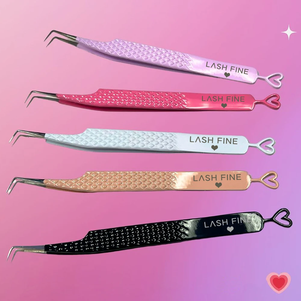 Eyelash Extension Volume - Heart-Shaped Eyelash Extensions Tweezers Stainless Steel