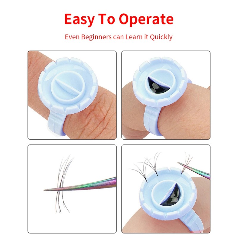 Eyelash Extension Repair - 100 Pcs Disposable Eyelash Glue Ring
