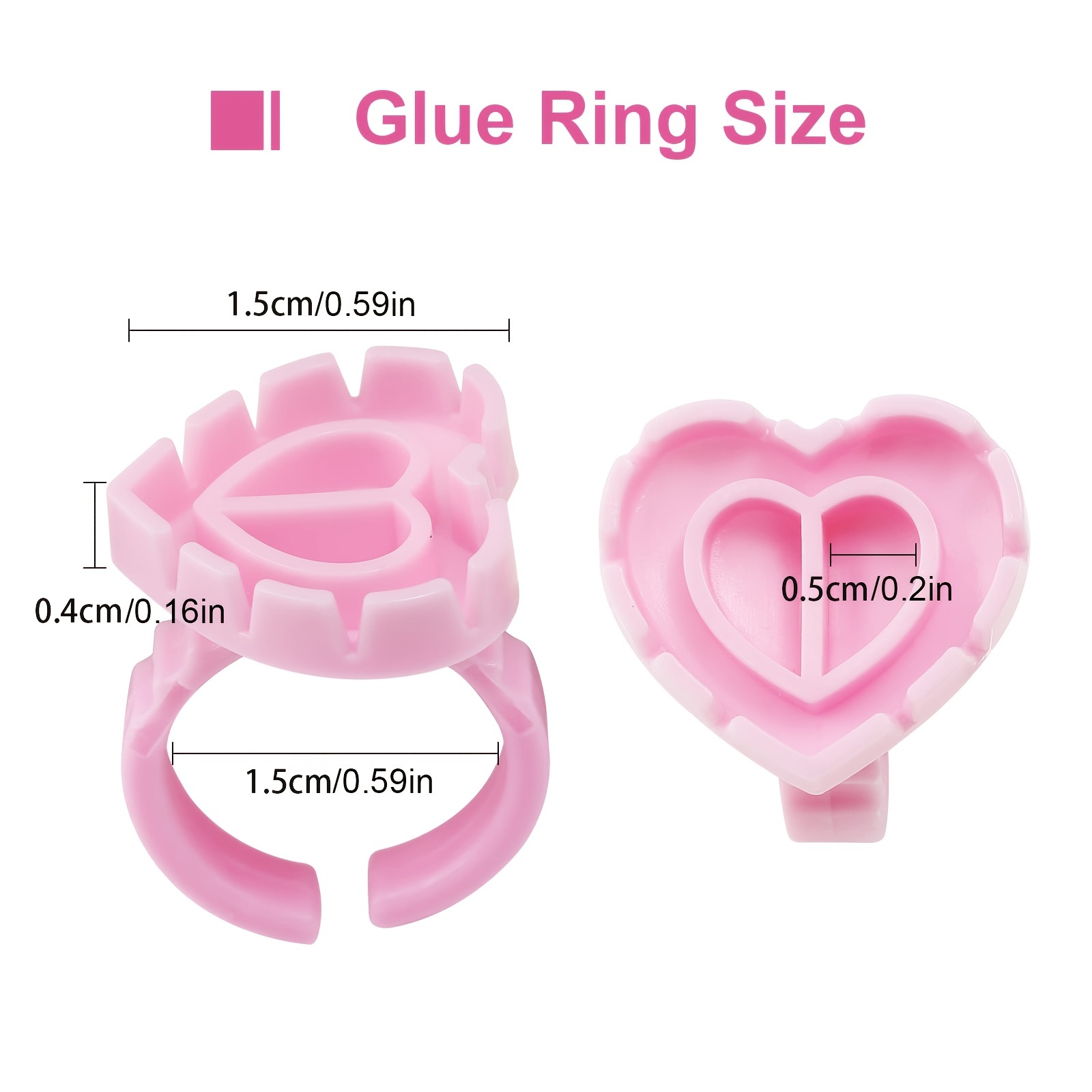 100PCSHeart Eyelash Glue Rings - Eyelash Extension Volume review and price
